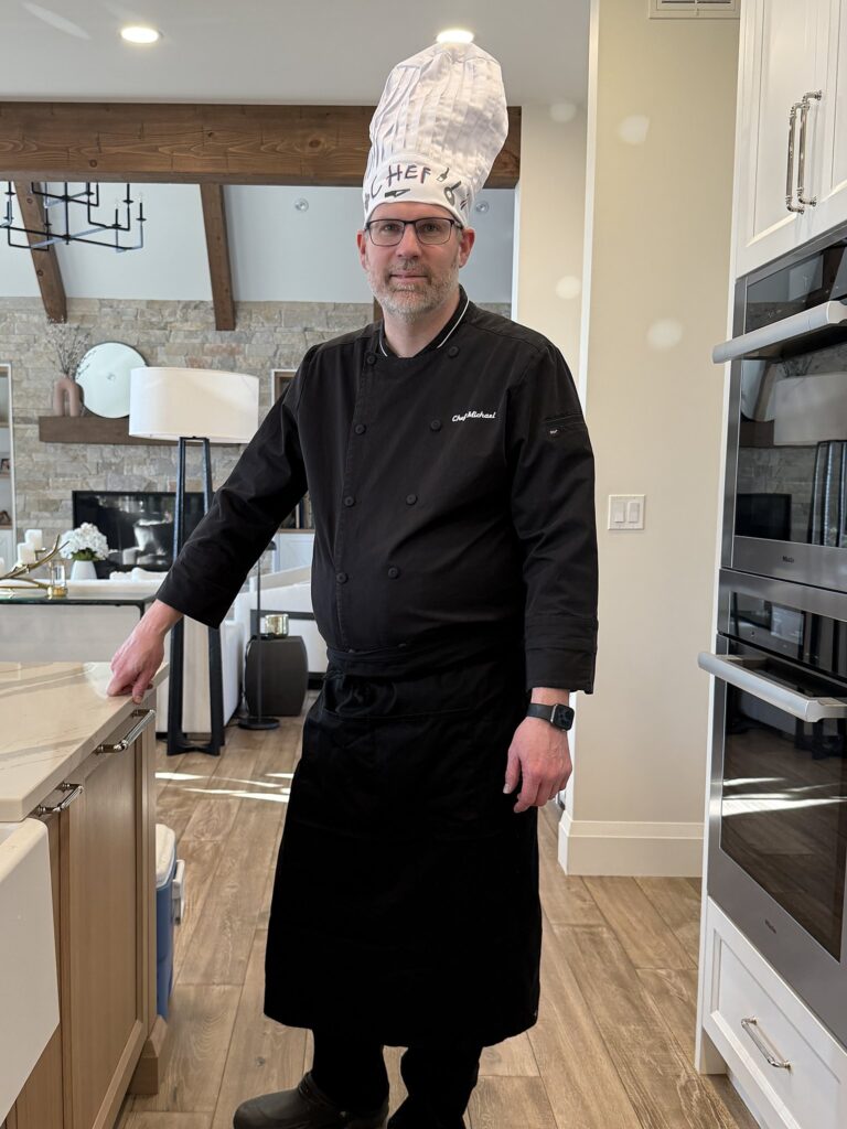 Chef Michael McFarland, private chef and owner of Culinary and Cork, in a client kitchen in Barrie, Ontario